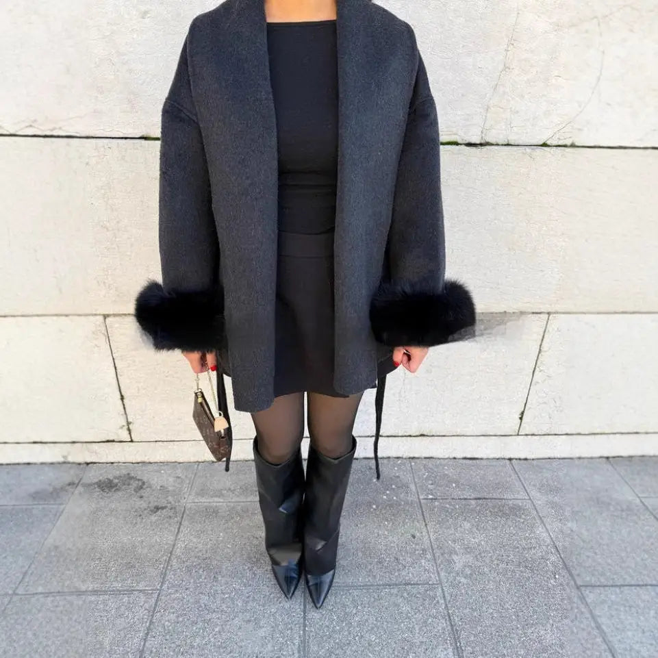 FluffyCoat: Luxe Furry Long Overcoat