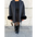 FluffyCoat: Luxe Furry Long Overcoat - Black / S