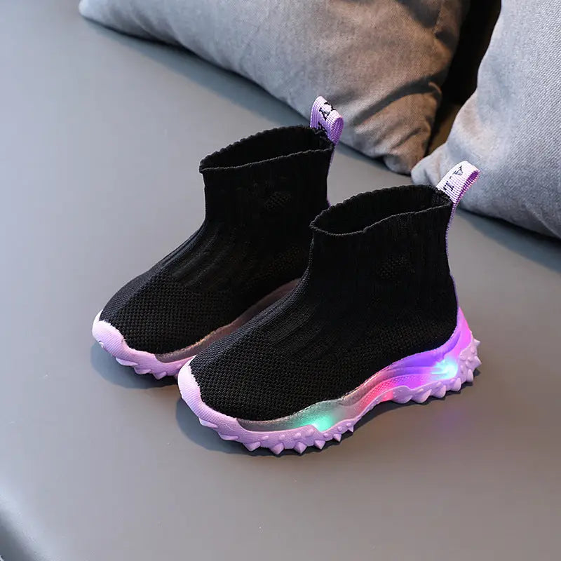 FlyKnit Light Up Shoes - Purple / 21