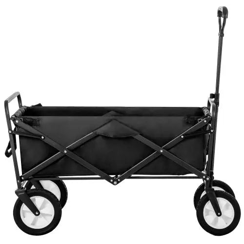 Folding All Terrain Outdoor Station Wagon Trolley Handcart Garden Wagon Black 5