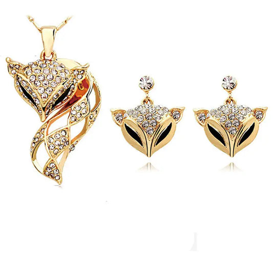 Fox Duo Jewelry Set - Silver