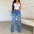 FrayWave: Trendy Frayed Casual Pants - Denim Blue / S