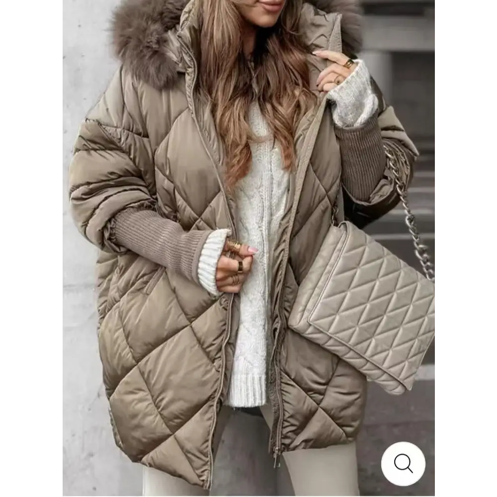 FrostGuard Hooded Cardigan Coat - Camel / XS