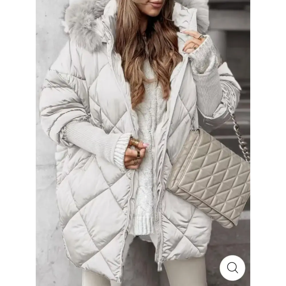 FrostGuard Hooded Cardigan Coat - White / XS