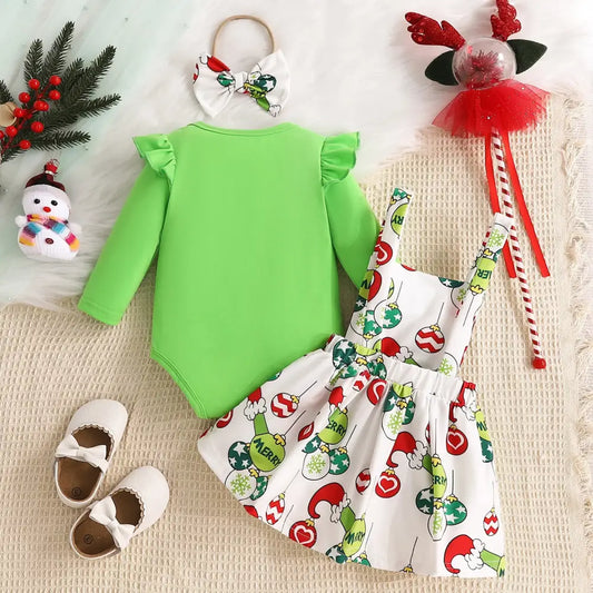 Furry Green Skirt Set