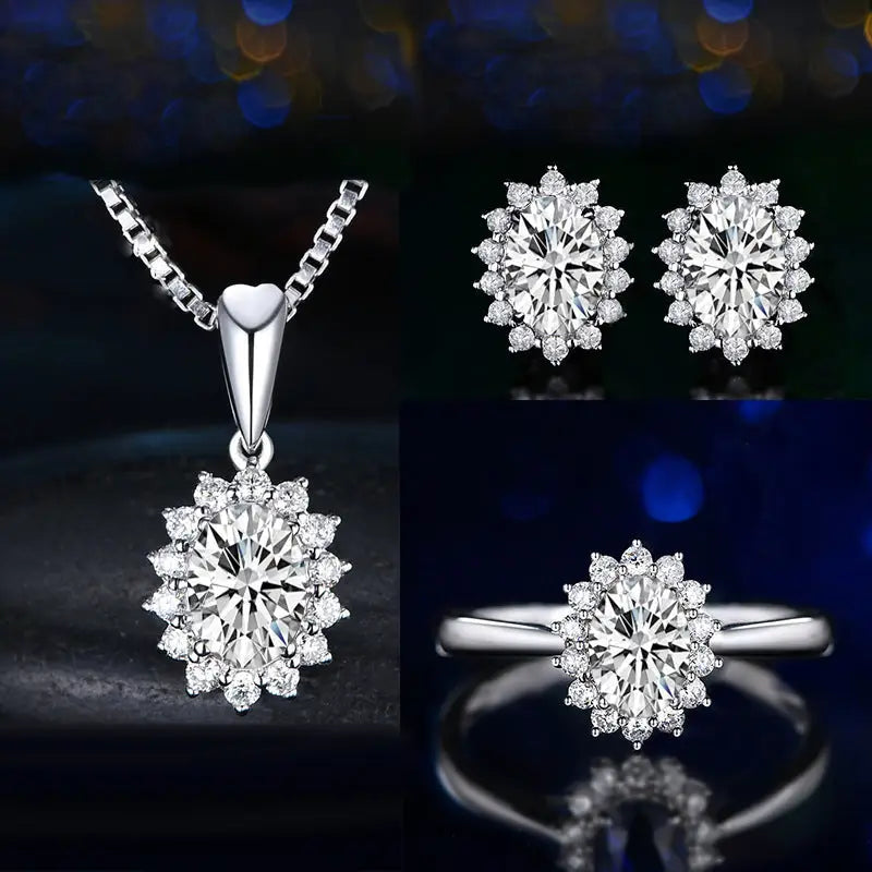Gemstone Trio Jewelry Set - SJT01 White Diamond