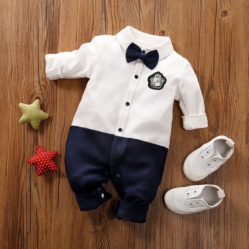 Gentleman’s Romper - Long-sleeved Baby Clothes - N / 59cm