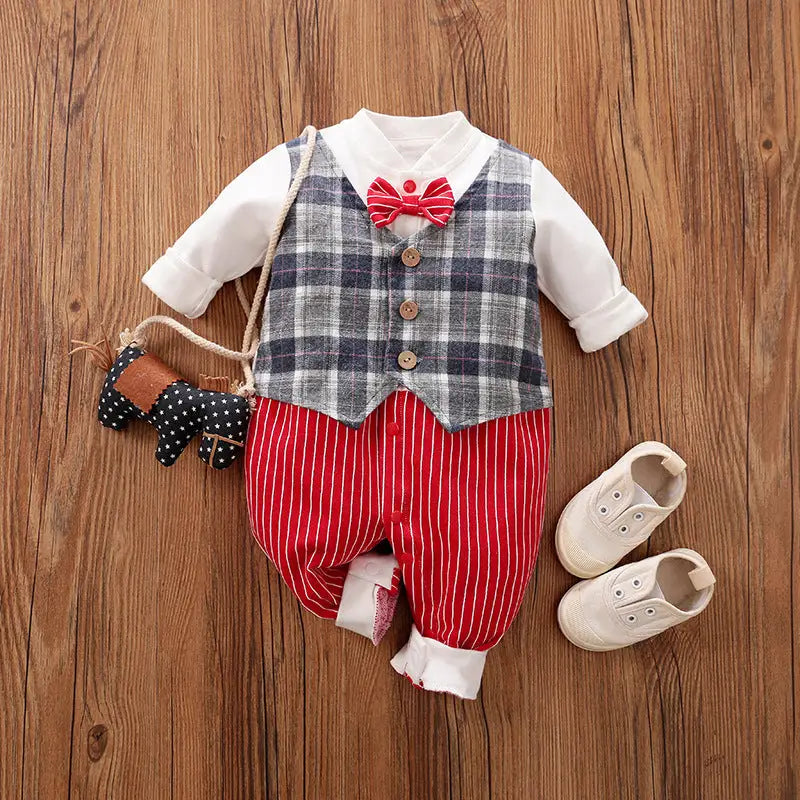 GentleSprout: Seasonal Long-Sleeve Baby Jumpsuit - as shown / 73cm / E