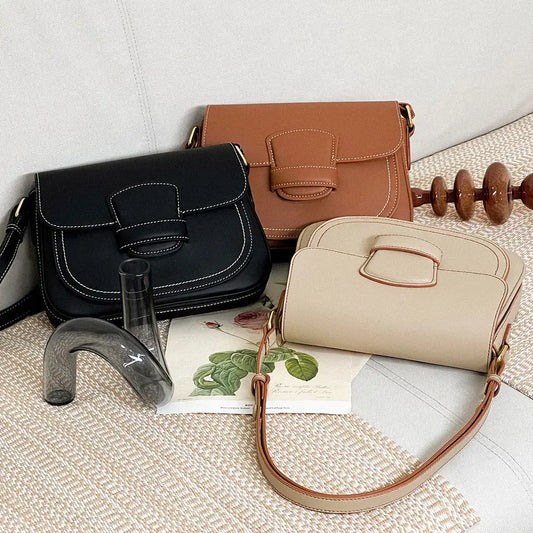 Genuine Leather Two Layer Round Suitcase Bag with Zipper Pocket