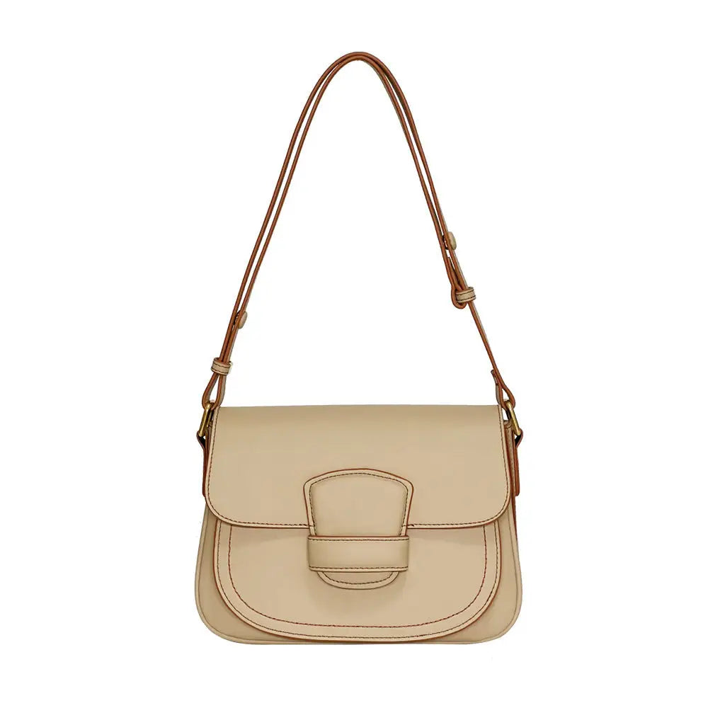 Genuine Leather Two Layer Round Suitcase Bag with Zipper Pocket