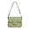 Genuine Leather Two Layer Round Suitcase Bag with Zipper Pocket - Matcha Green