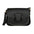 Genuine Leather Two Layer Round Suitcase Bag with Zipper Pocket - Black