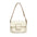 Genuine Leather Two Layer Round Suitcase Bag with Zipper Pocket - White
