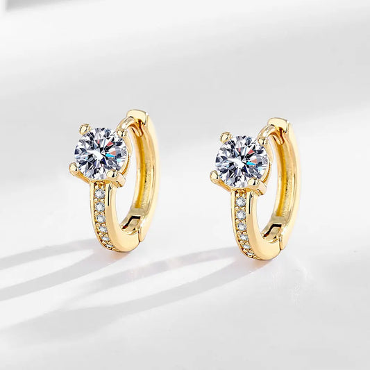 Gilded Claw: Micro-Inlaid Round Earrings