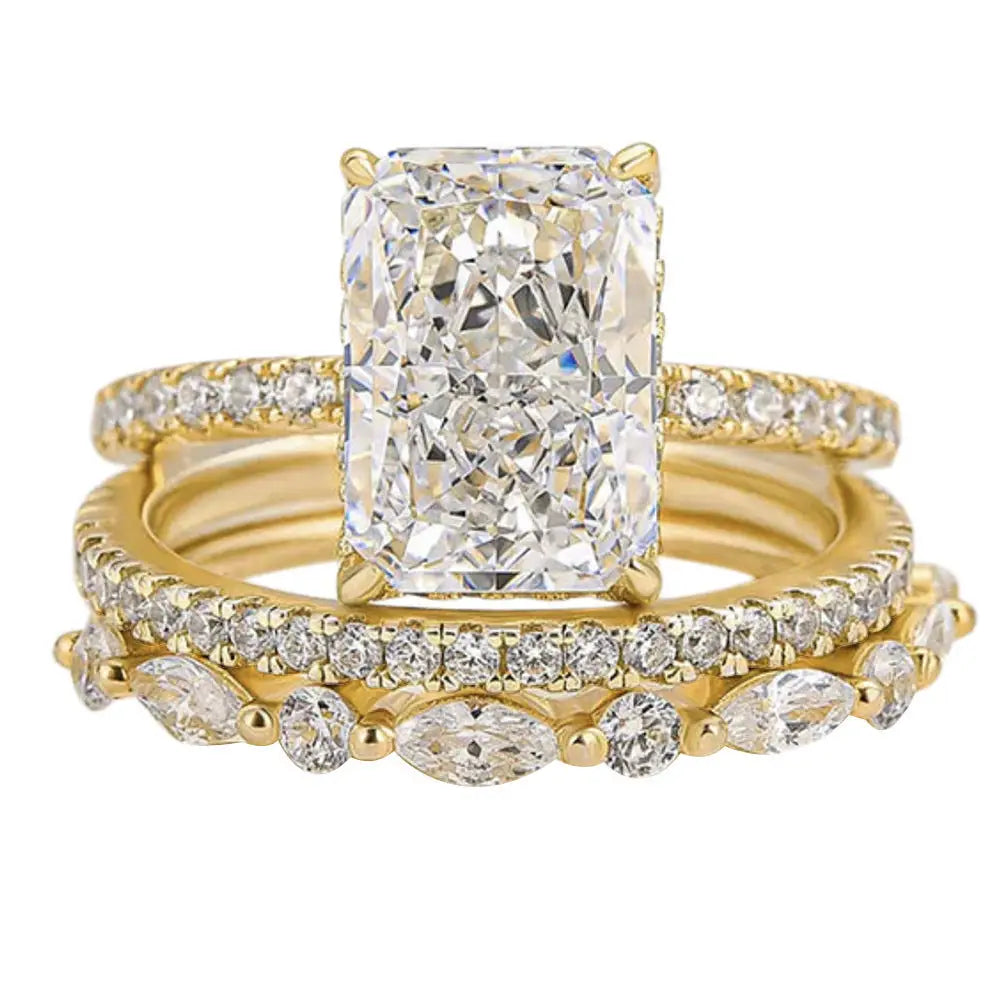 Glacier Sparkle Ring Set - 3 Set Of 3131 Gold / No 5
