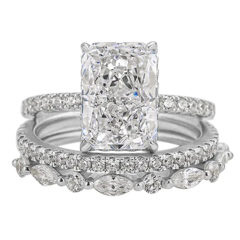 Glacier Sparkle Ring Set - 3 Set Of 3131 White / No 5