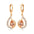 GlamDrop Zircon Copper Earrings with Handcrafted Detailing - Champagne