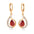 GlamDrop Zircon Copper Earrings with Handcrafted Detailing - Red