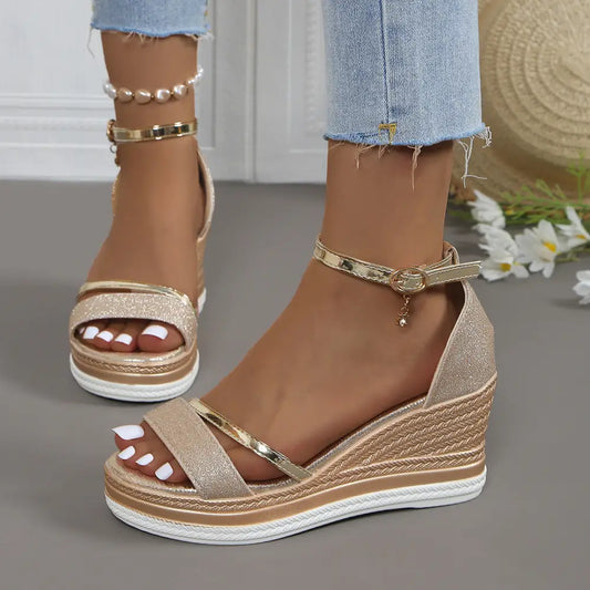 GlamStep: Rhinestone Peep Toe Sandals