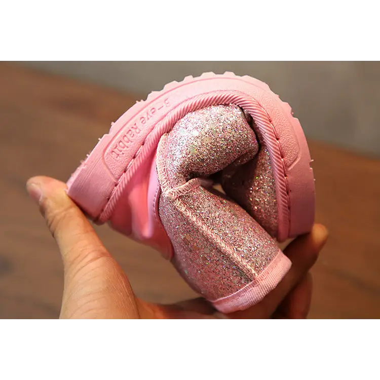 GlitterGlide Kids’ Sequin Snow Boots