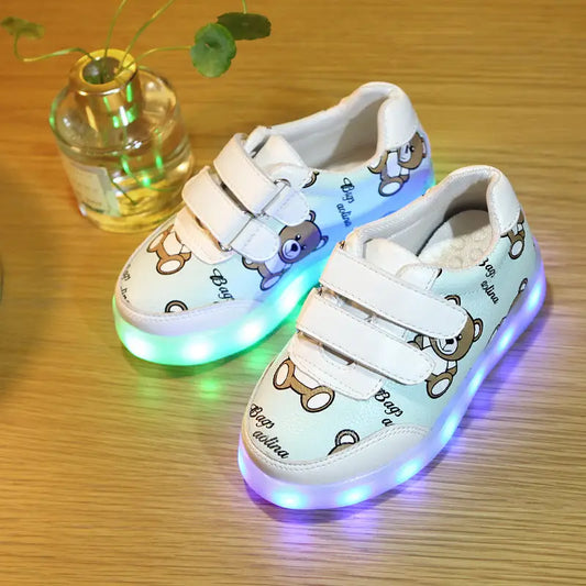 GlowFly Wings: LED USB Charge Kids’ Sneakers