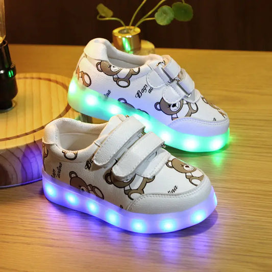 GlowFly Wings: LED USB Charge Kids’ Sneakers