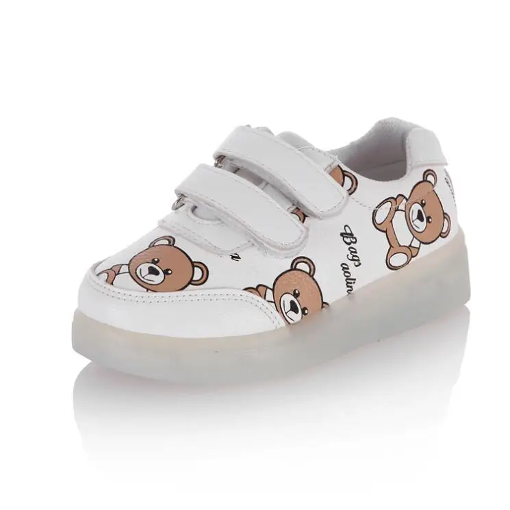 GlowFly Wings: LED USB Charge Kids’ Sneakers - White / 22 / USB