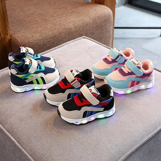 GlowStride Kids’ Airy Run Sneakers