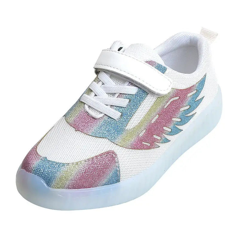 GlowWing USB Kids’ Light-Up Mesh Shoes