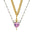 Golden Bond: Crystal Heart & Sword Necklace Set - Golde Silver pink