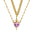Golden Bond: Crystal Heart & Sword Necklace Set - Golden Set Pink Diamond
