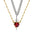 Golden Bond: Crystal Heart & Sword Necklace Set - Silver Sword Golden Heart