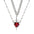 Golden Bond: Crystal Heart & Sword Necklace Set - Silver