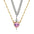 Golden Bond: Crystal Heart & Sword Necklace Set - Silver Sword Gold Pink