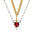 Golden Bond: Crystal Heart & Sword Necklace Set - Golden Sword Silver Love