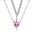 Golden Bond: Crystal Heart & Sword Necklace Set - Silver Set Pink Diamond