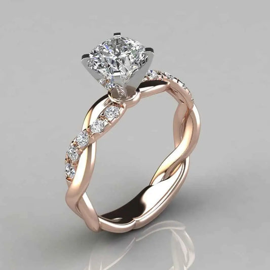 Golden Diamond Adjustable Ring