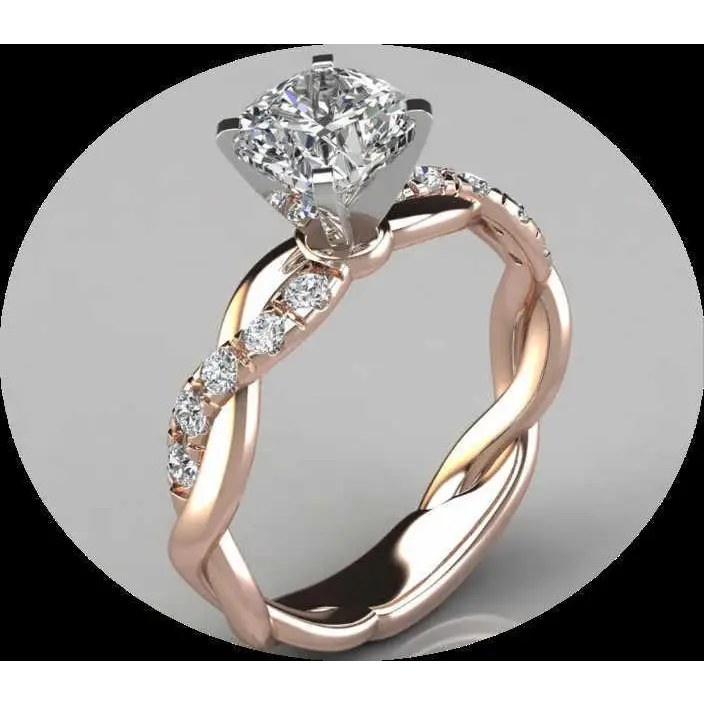 Golden Diamond Adjustable Ring