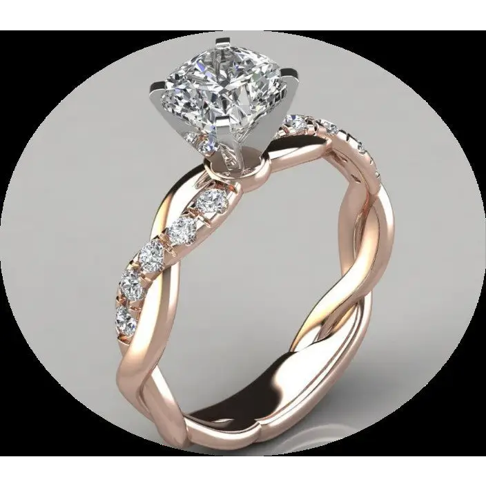 Golden Diamond Adjustable Ring - Rose Gold / US Size 6