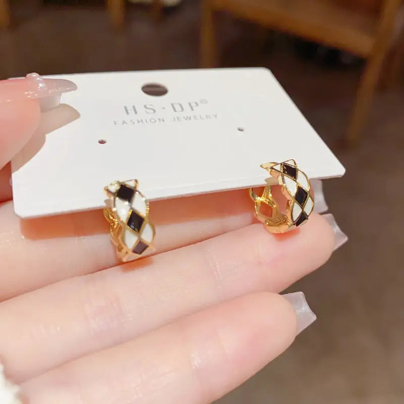 Golden Geo Chic 14K Gold Fashion Ear Clips