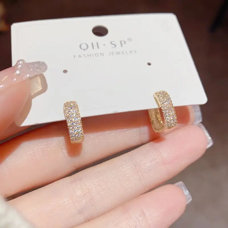 Golden Geo Chic 14K Gold Fashion Ear Clips - No 12