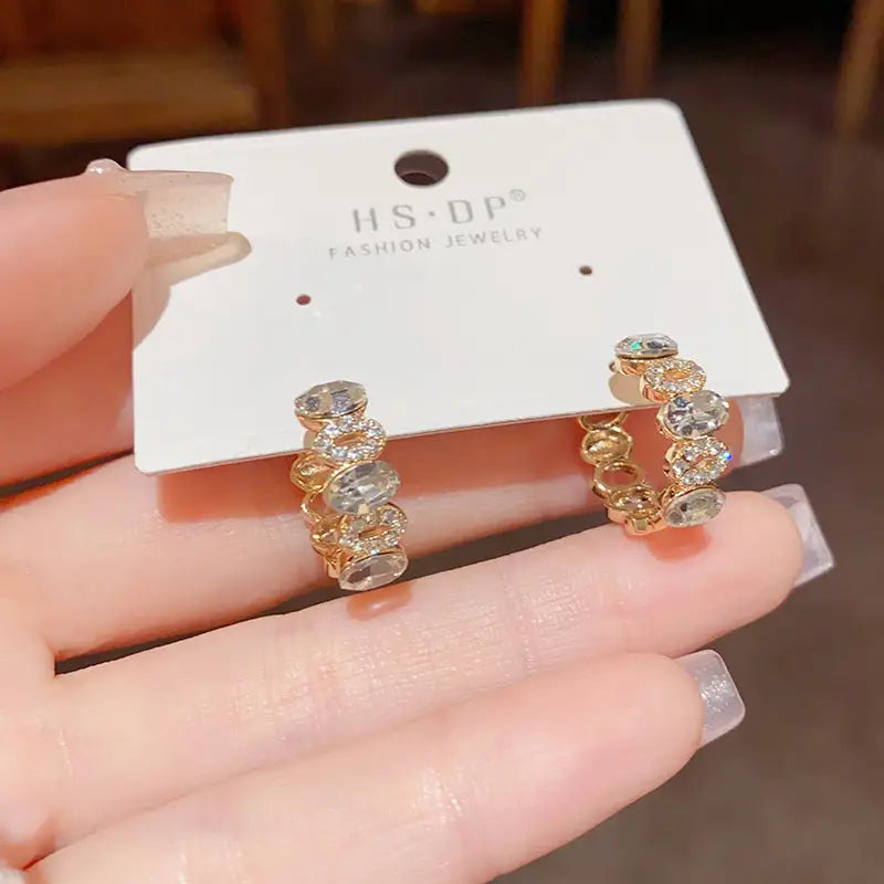 Golden Geo Chic 14K Gold Fashion Ear Clips - No 5