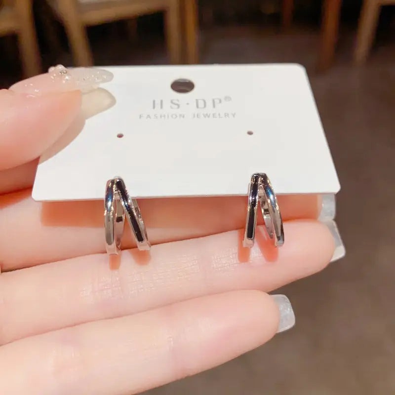 Golden Geo Chic 14K Gold Fashion Ear Clips - No 57