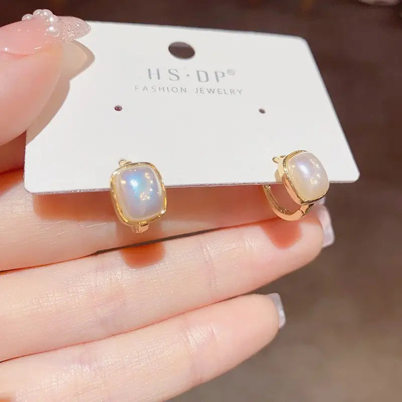 Golden Geo Chic 14K Gold Fashion Ear Clips - No 86