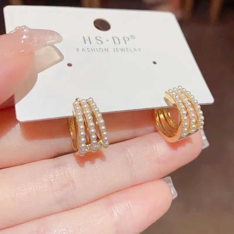 Golden Geo Chic 14K Gold Fashion Ear Clips - No 96