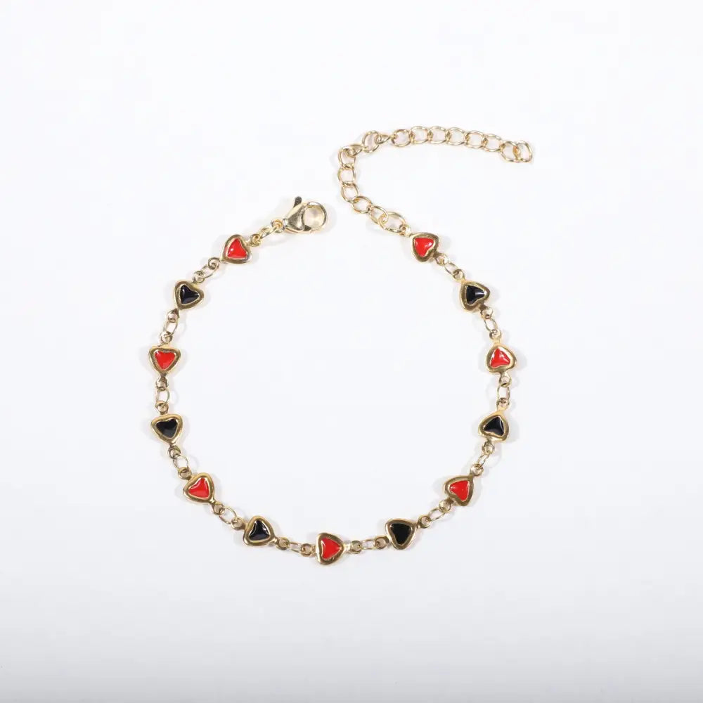 GoldLuxe Stainless Vacu-Plate Elegant Bracelet - Black And Red / 17and5cm
