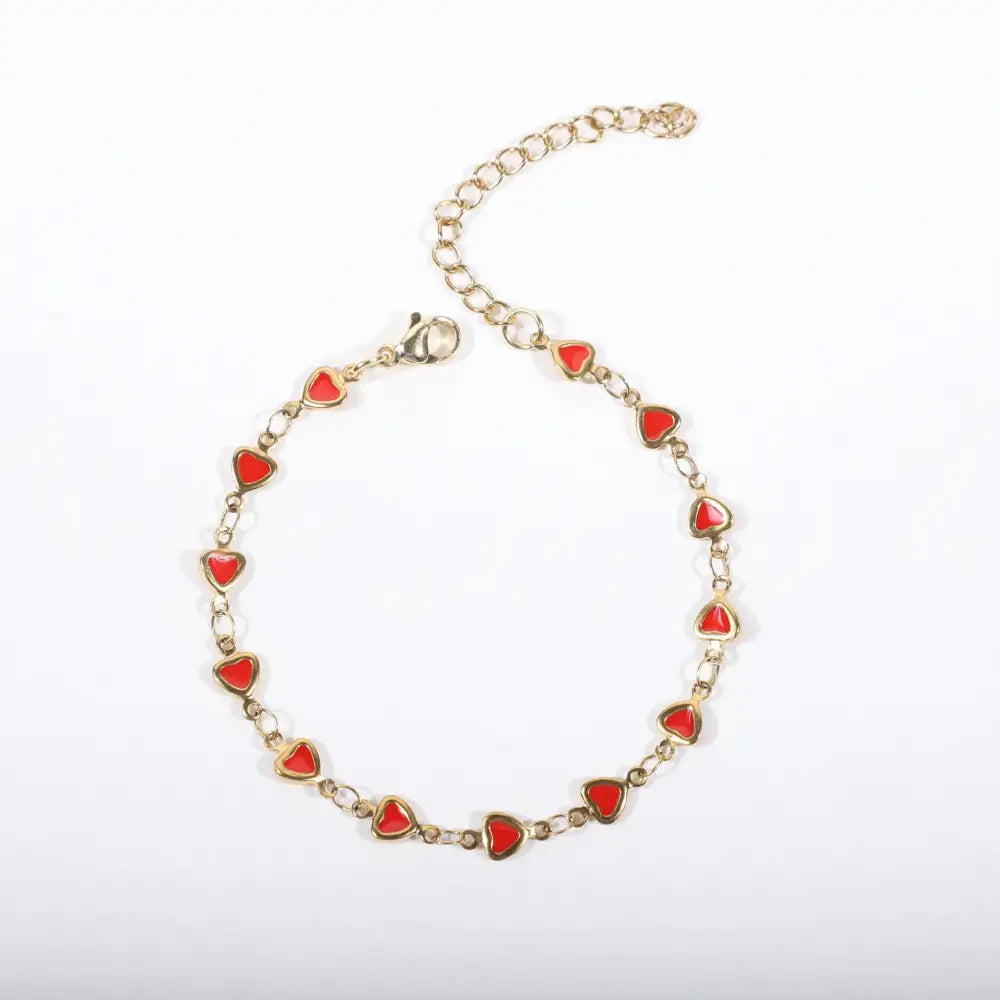 GoldLuxe Stainless Vacu-Plate Elegant Bracelet - Red / 17and5cm
