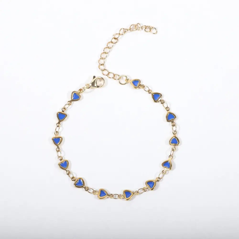GoldLuxe Stainless Vacu-Plate Elegant Bracelet - Sapphire Blue / 17and5cm