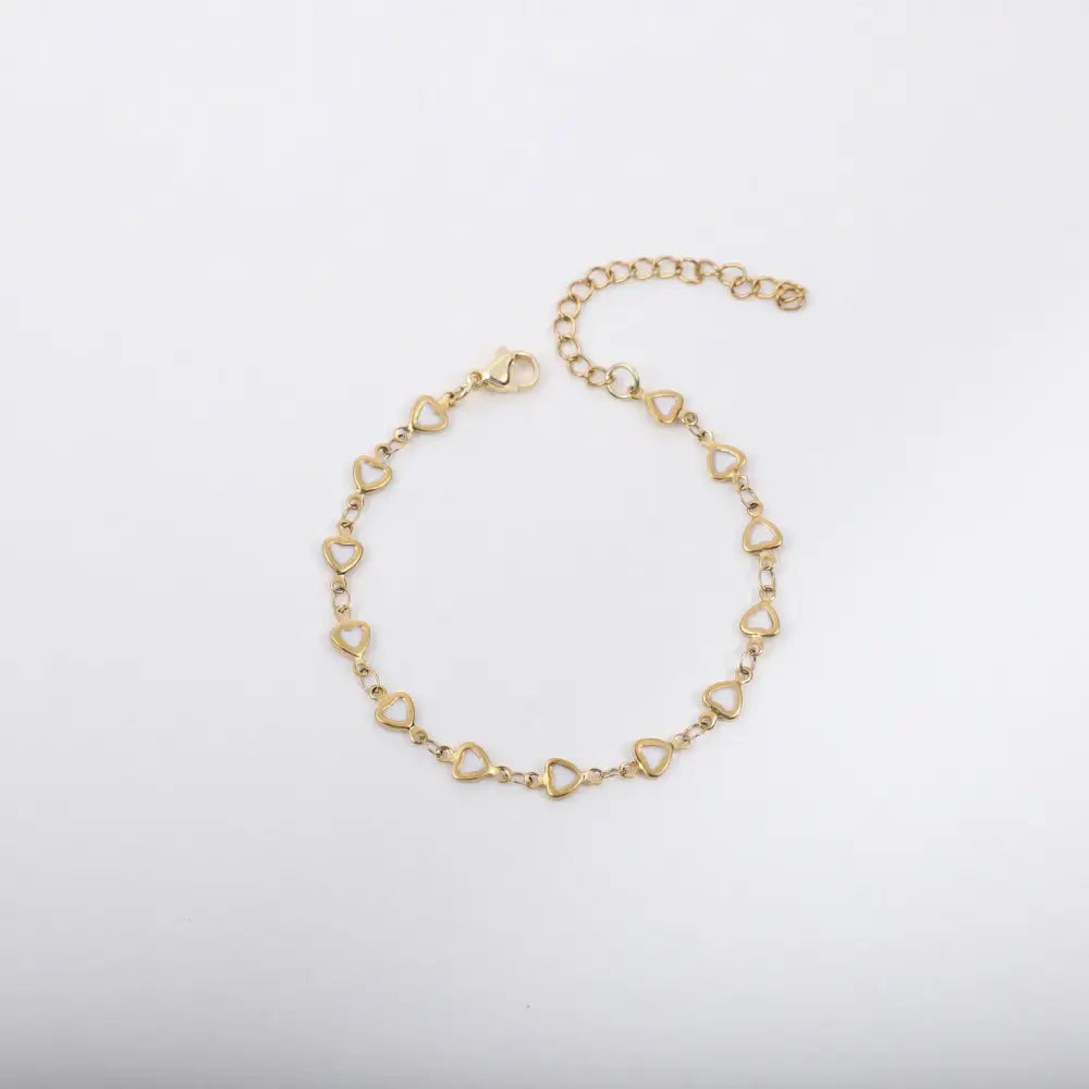 GoldLuxe Stainless Vacu-Plate Elegant Bracelet - White / 17and5cm