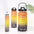 Gradient Color Motivational Water Bottles Set 3 Piece with Straw Cup Orange Yellow Black / 2000ml 750ml 300ml